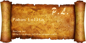 Pakos Lolita névjegykártya